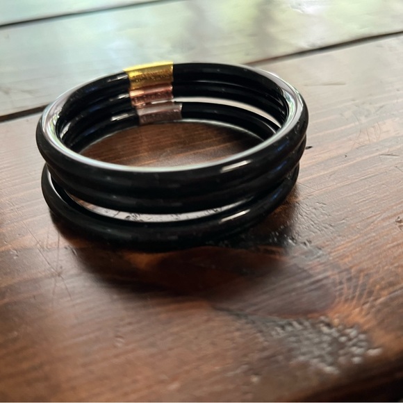 EUC BuDhaGirl All Weather 3 Kings Bangles - Black Small - Picture 5 of 7